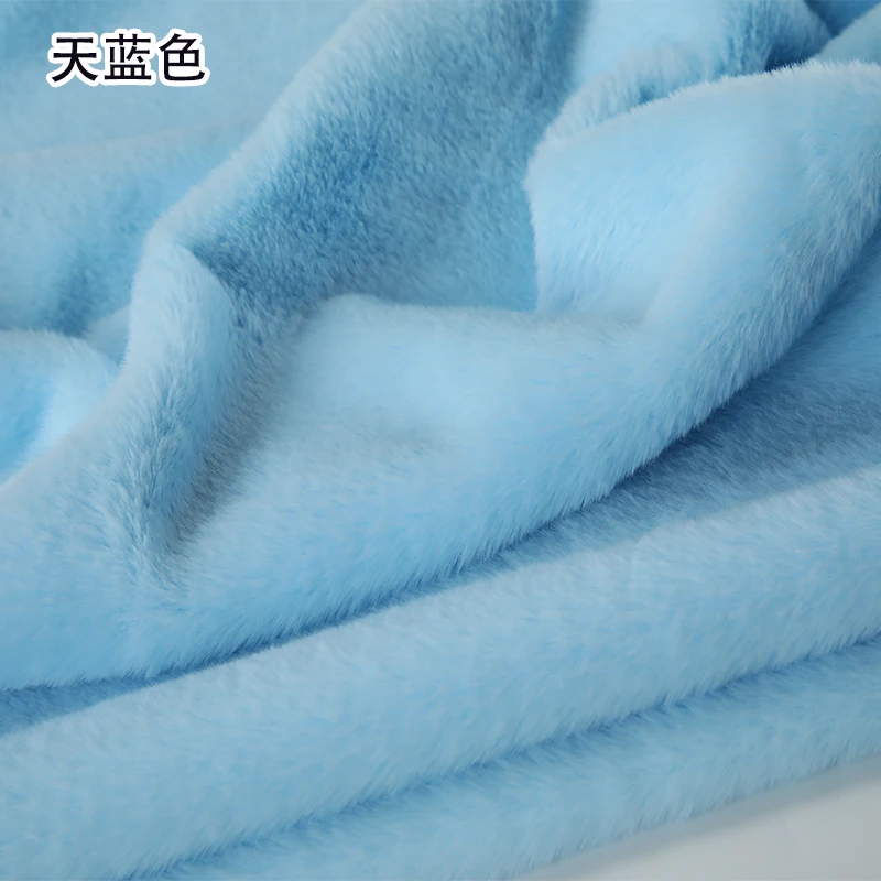 Blue Colour Series 8mm imitation otter rabbit Fur Fabric short plush fabric cabinet tablecloth display scarf cotton doll DIY