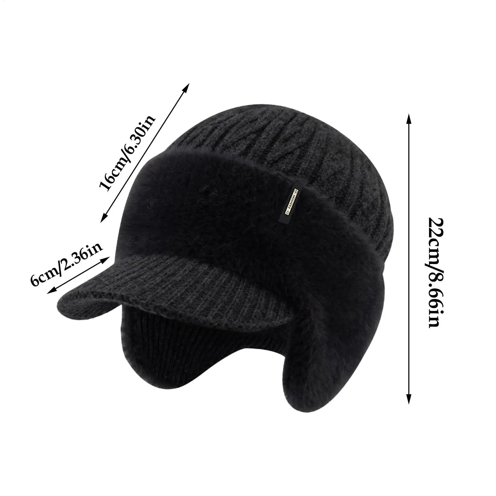 Gebreide muts Rekbare thermische wintermuts met rand Oorklep Sjaal Ademende gebreide muts Voor dagelijks woon-werkverkeer Skiën Binnen Buiten