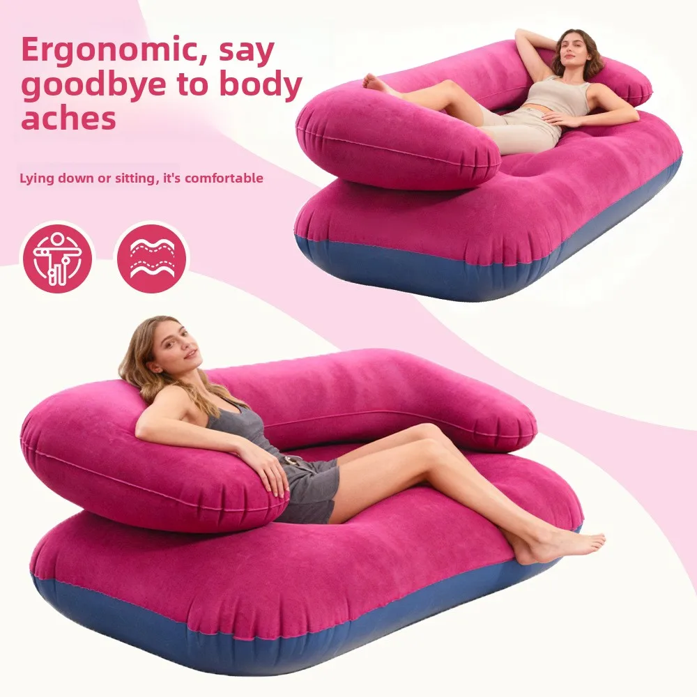 Outdoor pvc inflatable sofa with armrest
