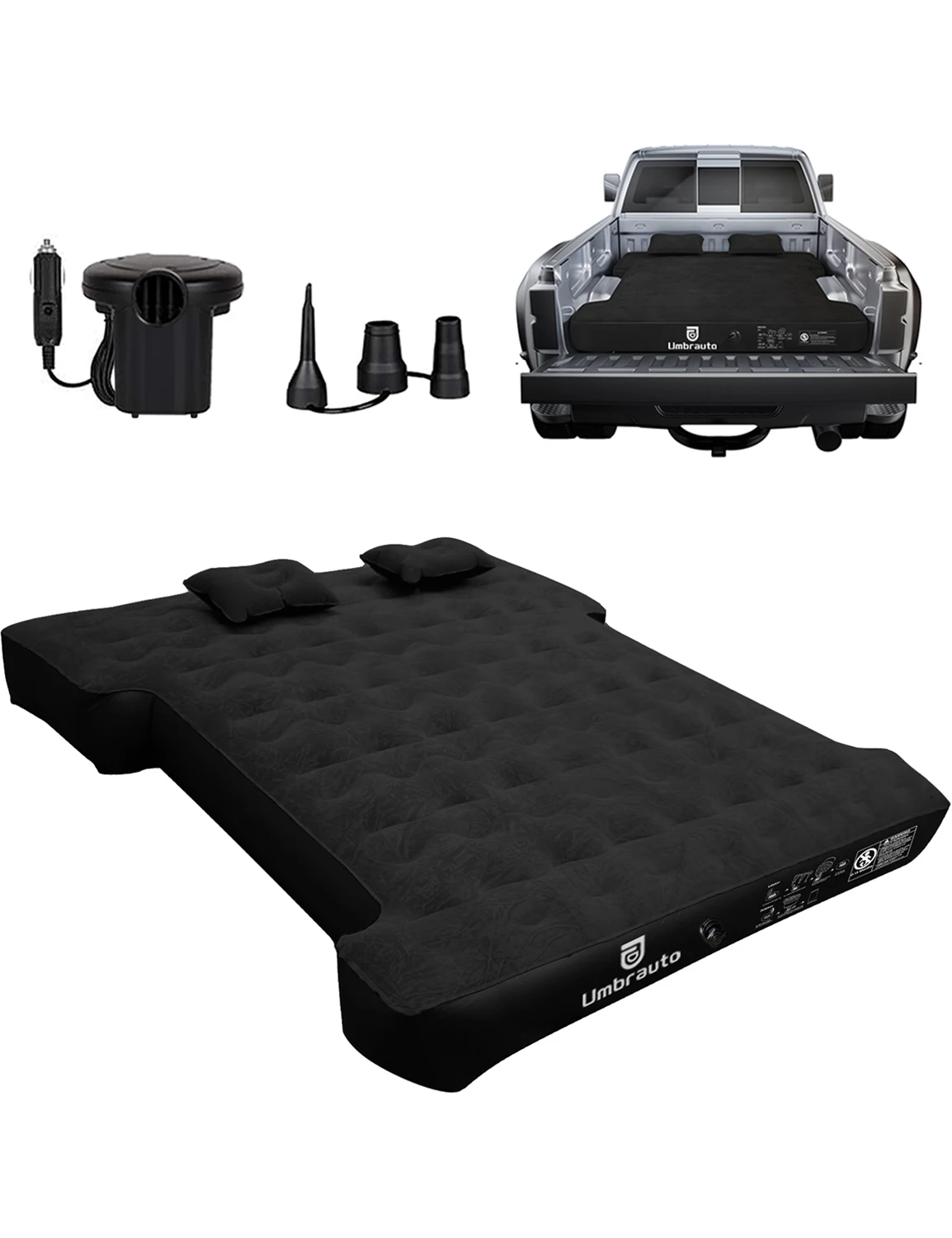 

Umbrauto Air Mattress for 5.5-5.8ft Full-Size Short Truck Beds, Inflatable Truck Tent Airbed with Pump, Pickup Camper Air Bed