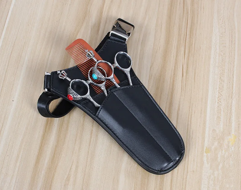 Leather Professional Barber Hair Triangle Scissors Bag Salon dressing Pouch Case  Styling Tools