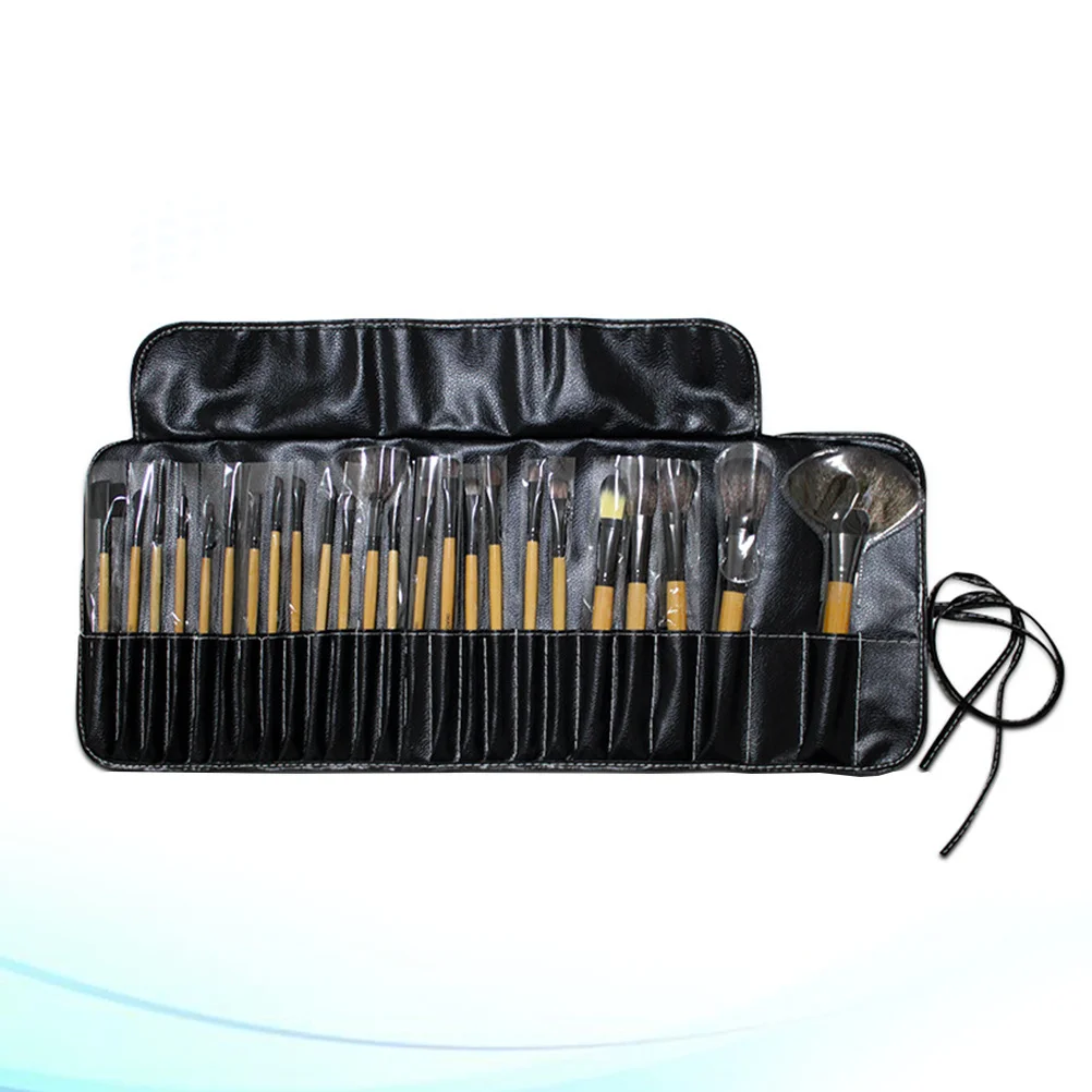 Set di pennelli da 24 pezzi Kit di trucco professionale per fard in polvere con setole in nylon con manico in legno per set di trucco da donna