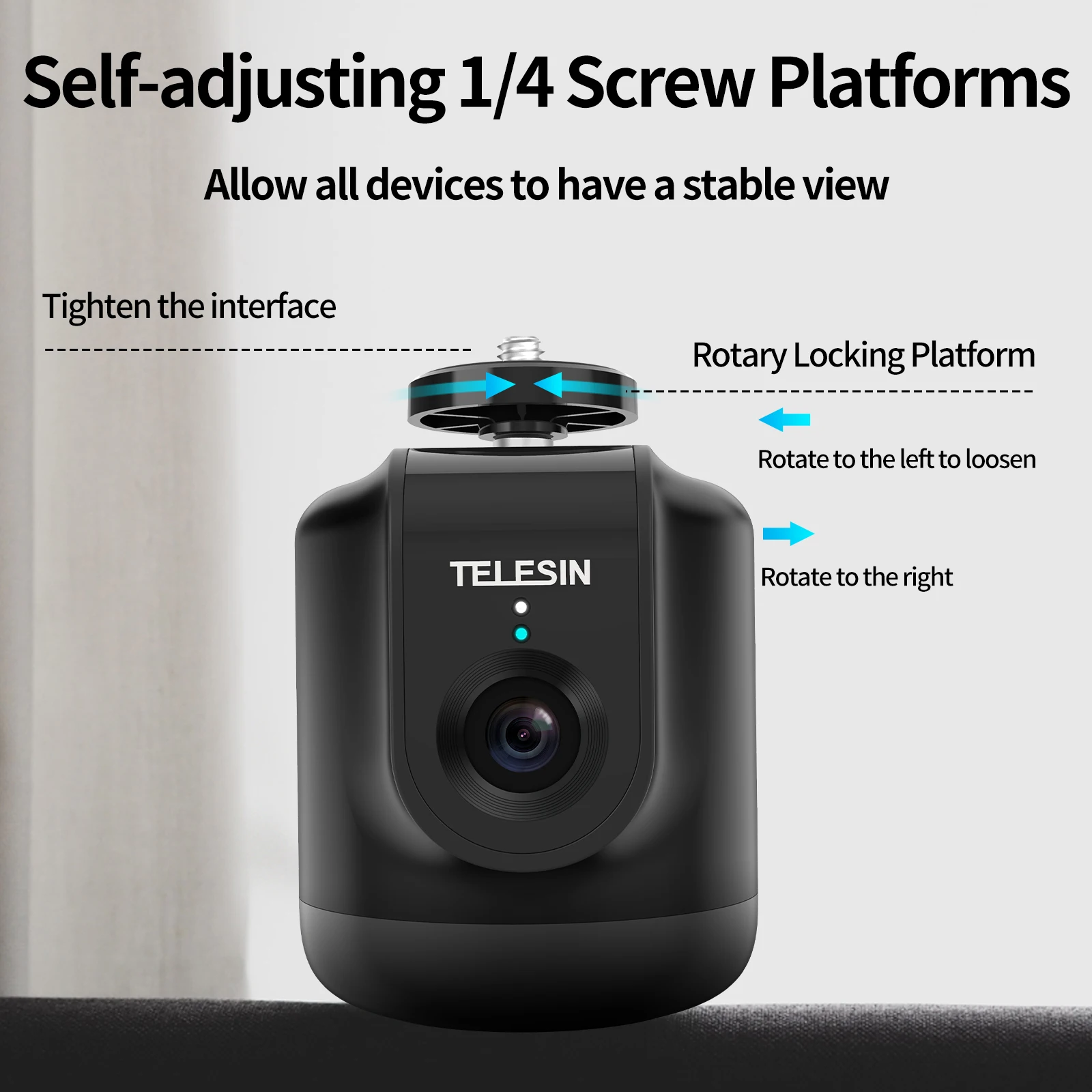 TELESIN AI Smart Shooting Gimbal Selfie 360° Rotation Auto Face Tracking Holder Camera Phone Vlog For GoPro 12 DJI Osmo Action