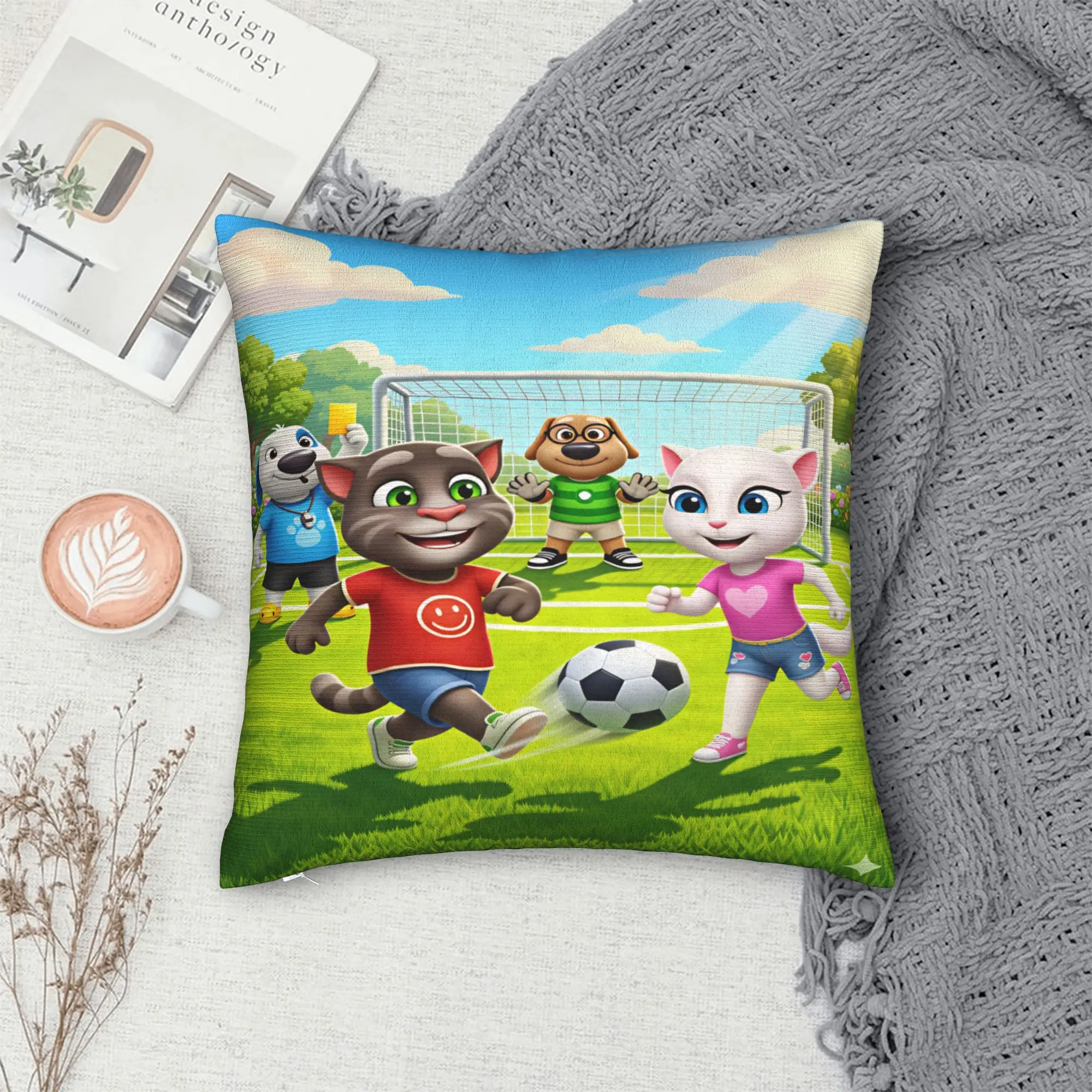Pillow Case Game T-Talking T-Tom And F-Friends Comfy  Pillow Cover For Living Room Chair Morden Pillowcases
