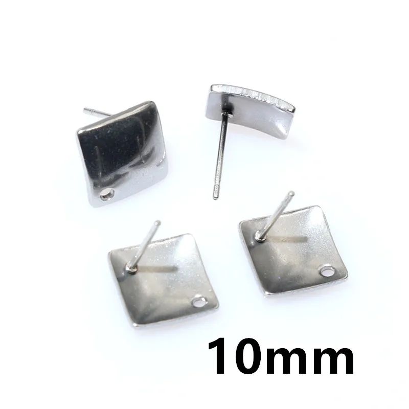 20pcs Stainless Steel Craft Earring Studs Geometric Polygonal Earrings Posts Connector For DIY Earring Jewelry Making Supplies view 6