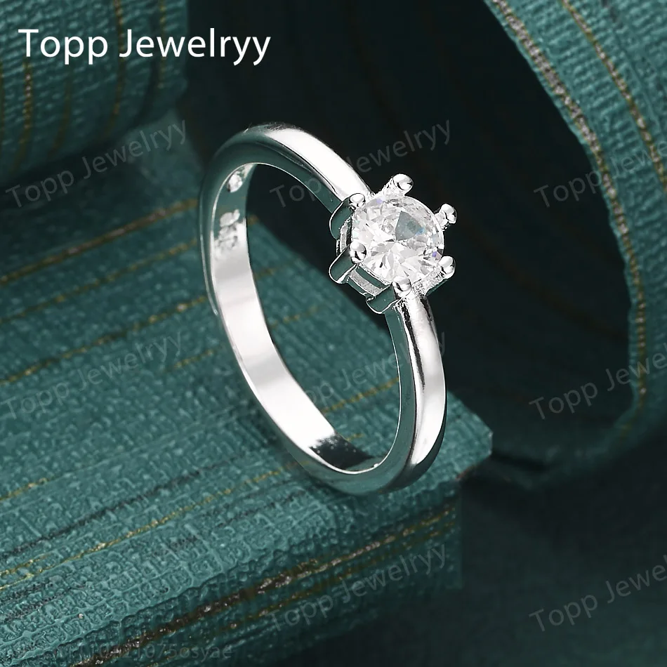 

Простое блестящее кольцо из стерлингового серебра 925 пробы с цирконием для мужчин и женщин, модное украшение для пар, подарок на Рождество, ювелирное изделие для вечеринок