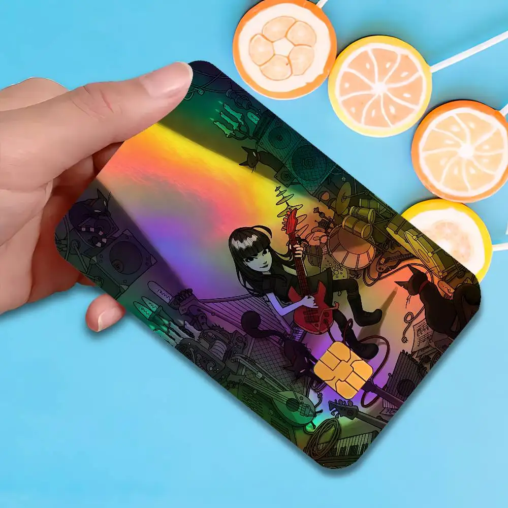 E-Emily The S-Stranges Anime Color Laser Stickers Film Skin Cover for JCB Bus Metro Debit Bank Card