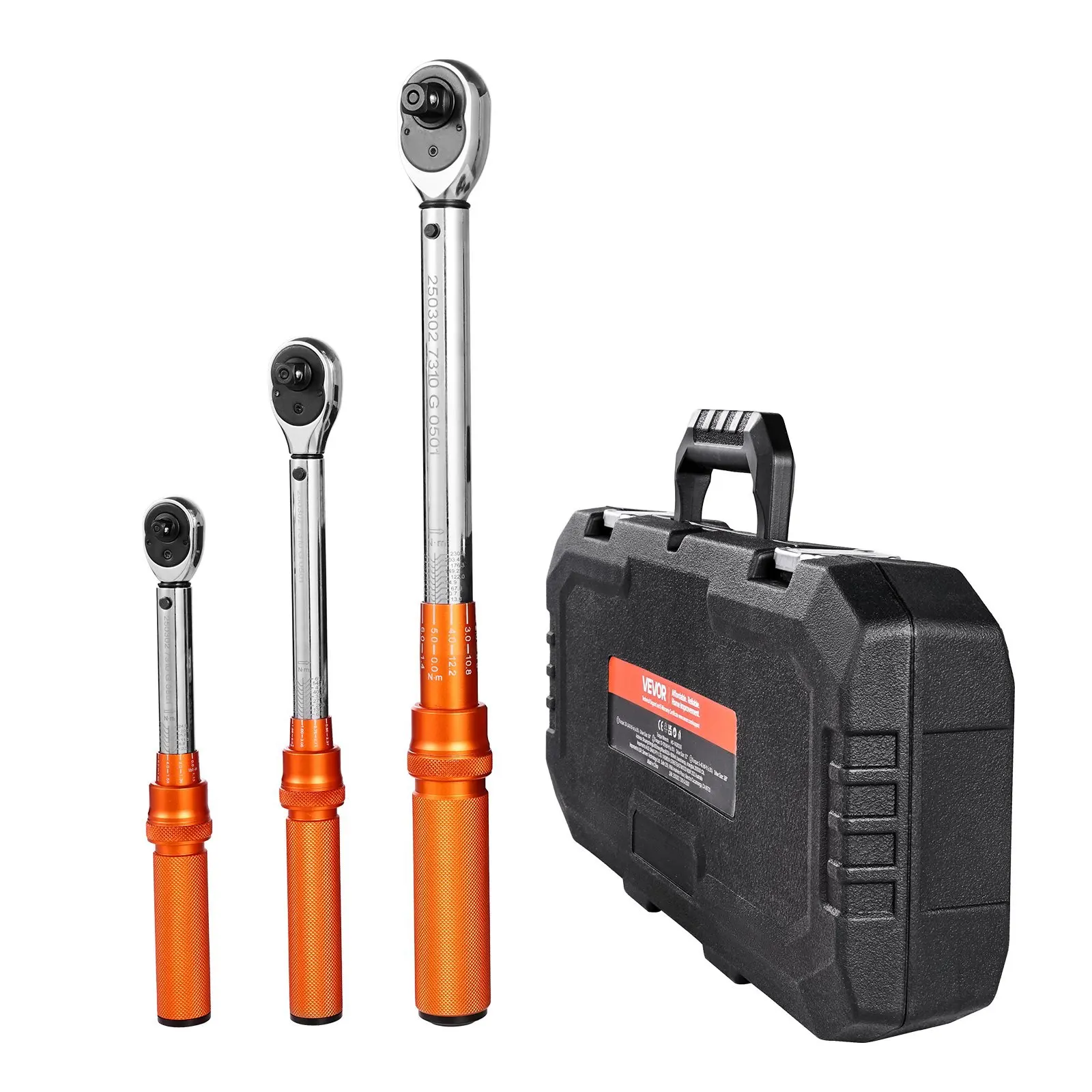 

Набор динамометрических ключей Click Torque, 3 штуки, привод 1/4, 3/8, 1/2 дюйма, 10-170 фунт-фут, 5-45 фунт-фут, 20-240 фунт-инч, двунаправленные и универсальные