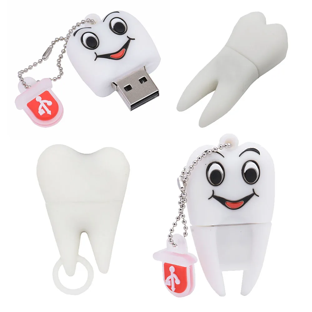 Cartoon Teeth Pen Drive 64GB Silicone Memory Stick 32GB Creative Gift USB Flash Drive 16GB Real Capacity USB Flash Memory 8GB 4G