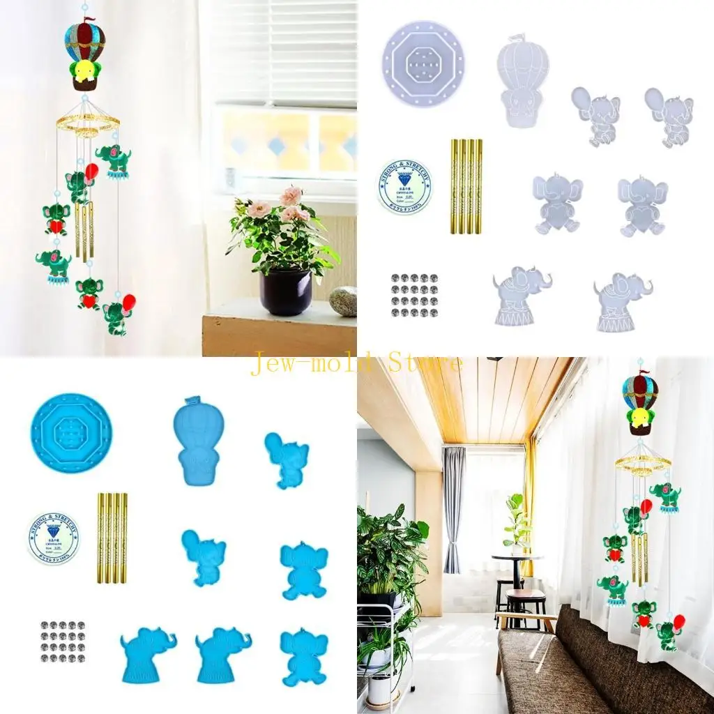 

C71B DIY Elephant Wall Hanging Wind Silicone Epoxy Mold DIY Keychain Pendant Jewelry Crafting Mold for Valentine Gift