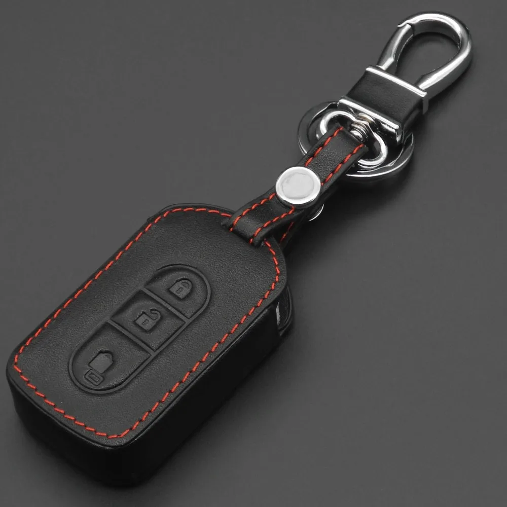 jingyuqin 3 Button Fob Shell Car Key Super Leather Case Cover for Nissan Tiida Note Navara Qashqai Micra Juke X-Trail Pathfinder