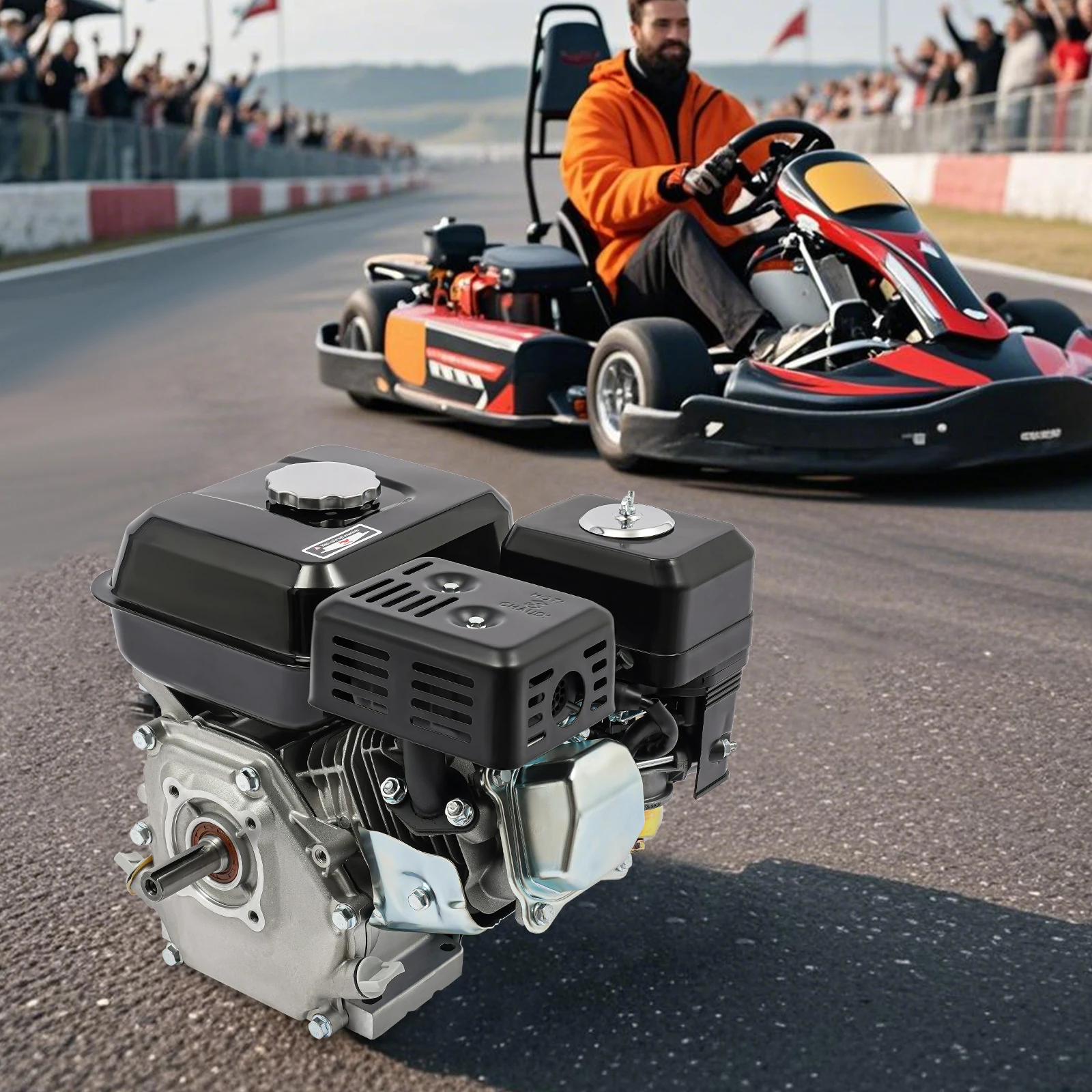 7,5 PS 212ccm Motor 4-Takt OHV, 20mm Welle 3600 U/min luftgekühlter Motor mit Ölwarnung und Ölabbruch bei niedrigem Ölstand für Pumpe, Generator, Rasenmäher (Handstart) – Detail 3
