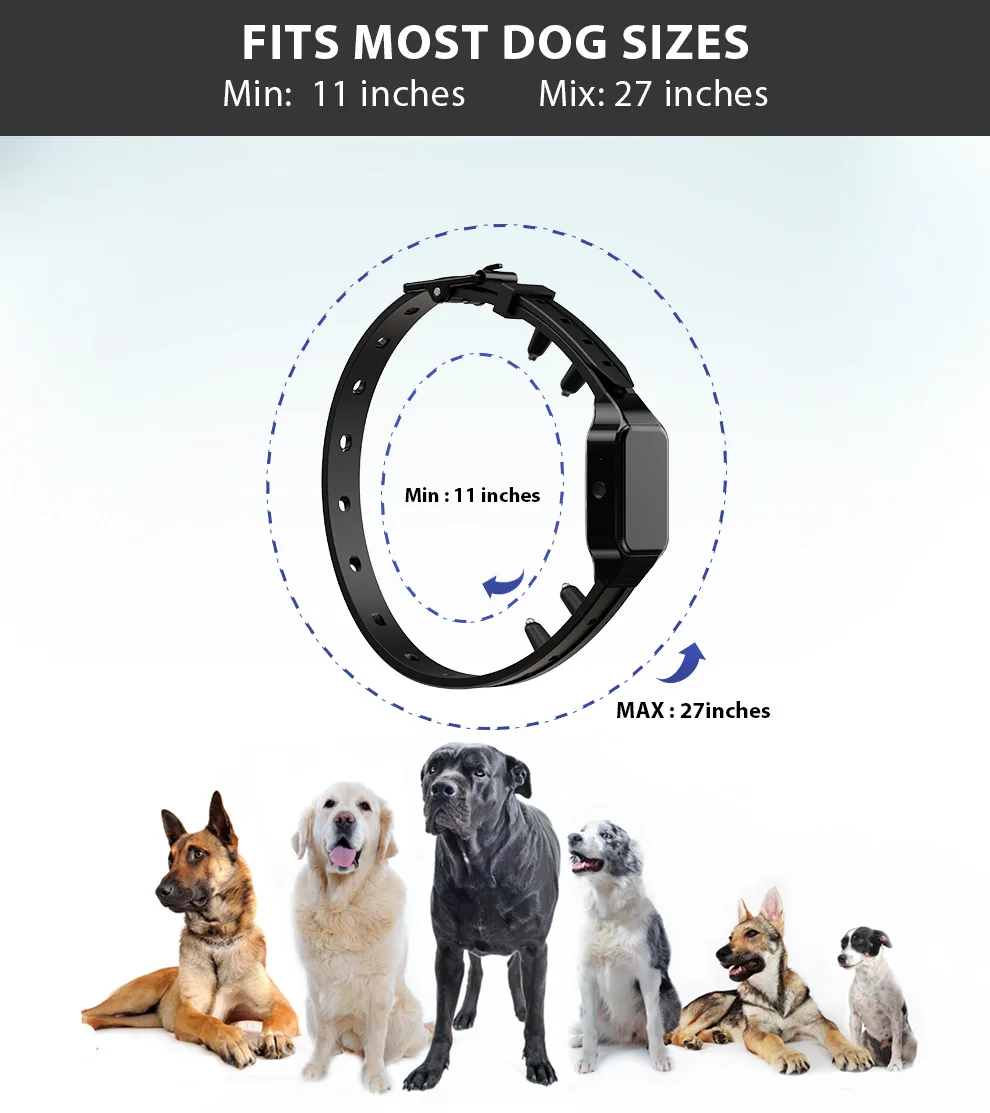 New surround Training Collar Dog 500m Anti Bark Dog Collar Waterproof Rechargeable Pet Remote Control Electric Collar For Dogs