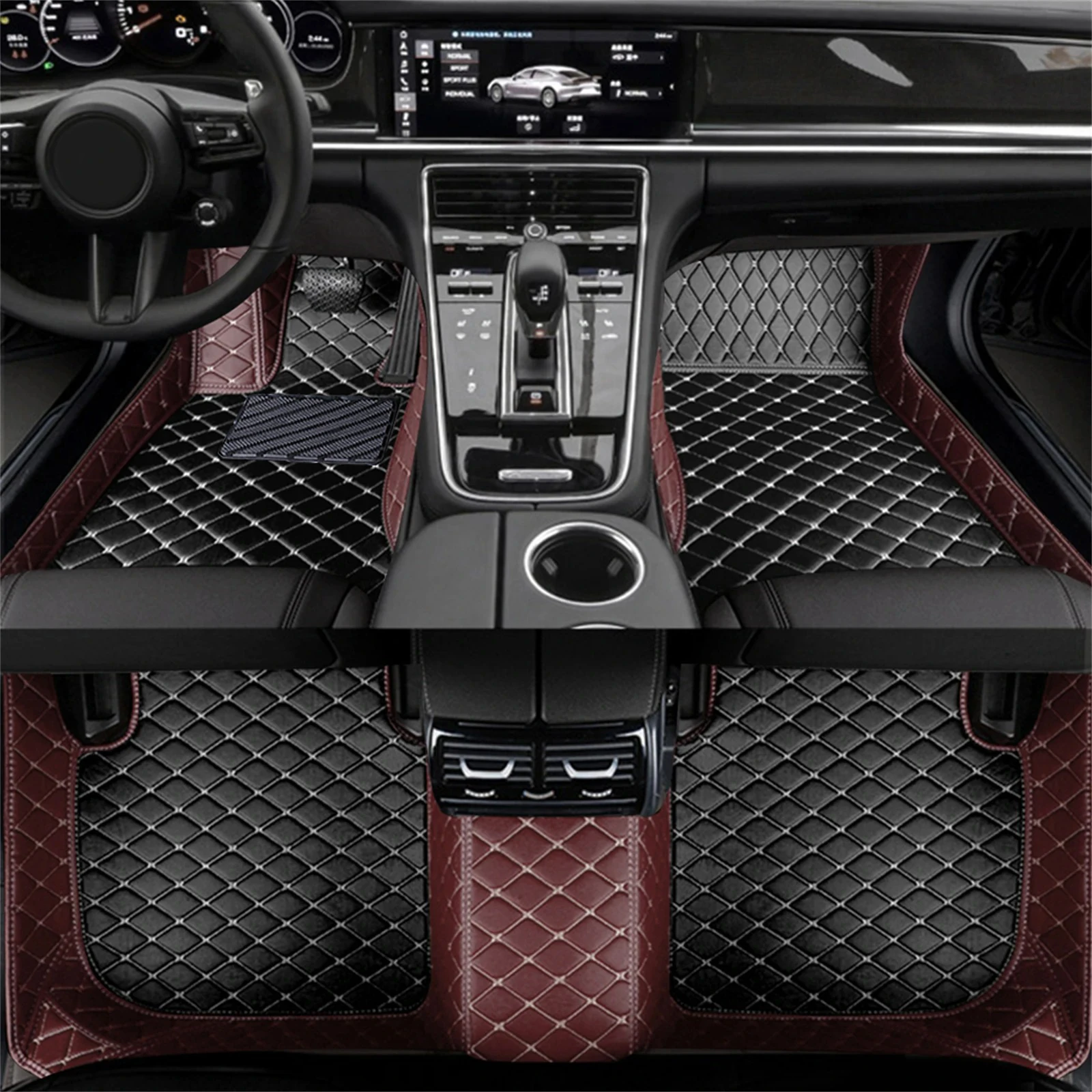 Color Splicing Car Floor Mats  - đánh giá và giá Travel Accessories Leather