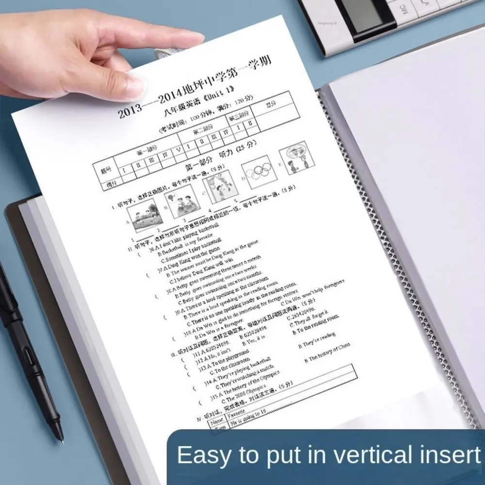 

Students School Test Paper Receipt Holder Briefcase Stationary Loose Leaf Binder A4 File Folders Documents Clip Paper Organizer