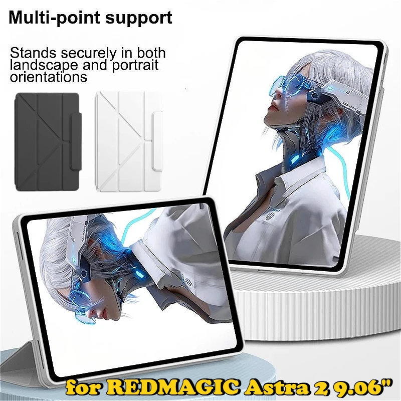 2026 New Multi Angle Foldable Kickstand PU Cases for ZTE RedMagic Astra 2 Gaming Tablet 3 5 Pro 9.06 