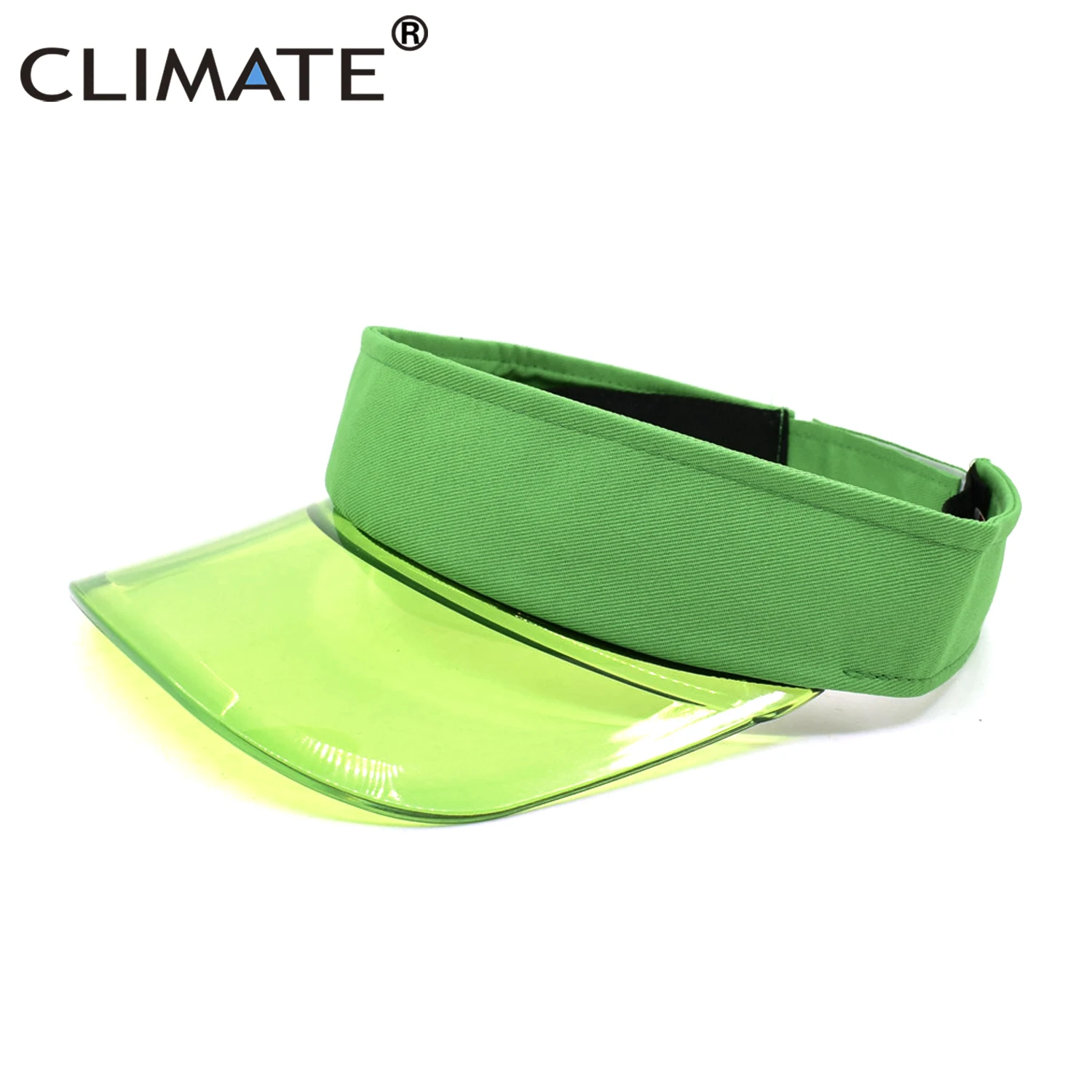 CLIMATE Cool Sun Visor Sheer Fashion Transparent Plastic Visor Summer Cap Sun Hat Air Sunhat Top Caps Leisure Beach Casquette