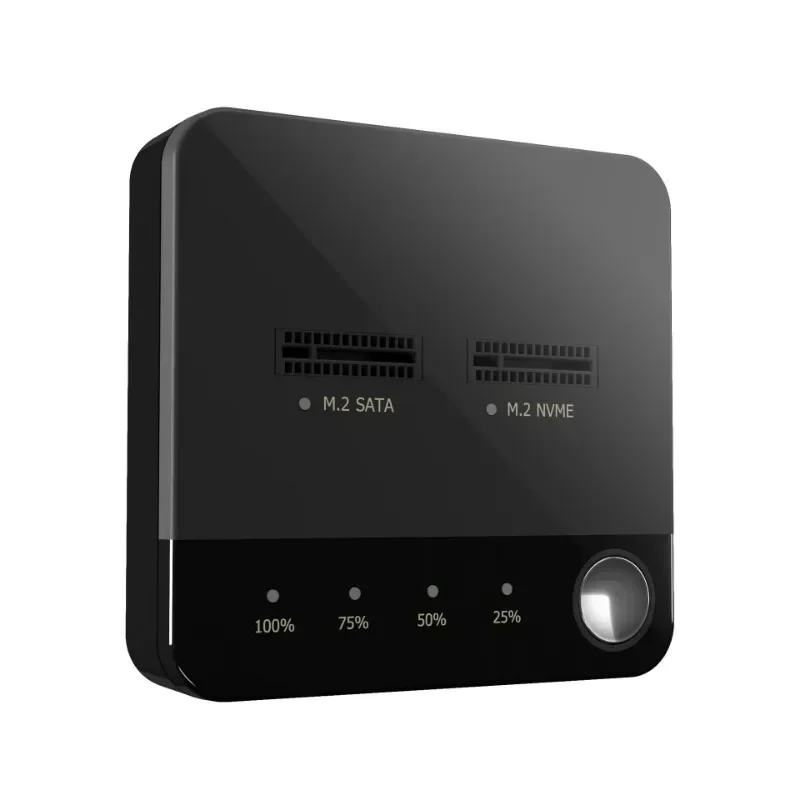 NVME Docking Station Dual-Bay M.2 SATA/NVMe SSD Clone Duplicator 20Gbps USB3.2 Type C External Hard Disk Drive Reader for M2 SSD