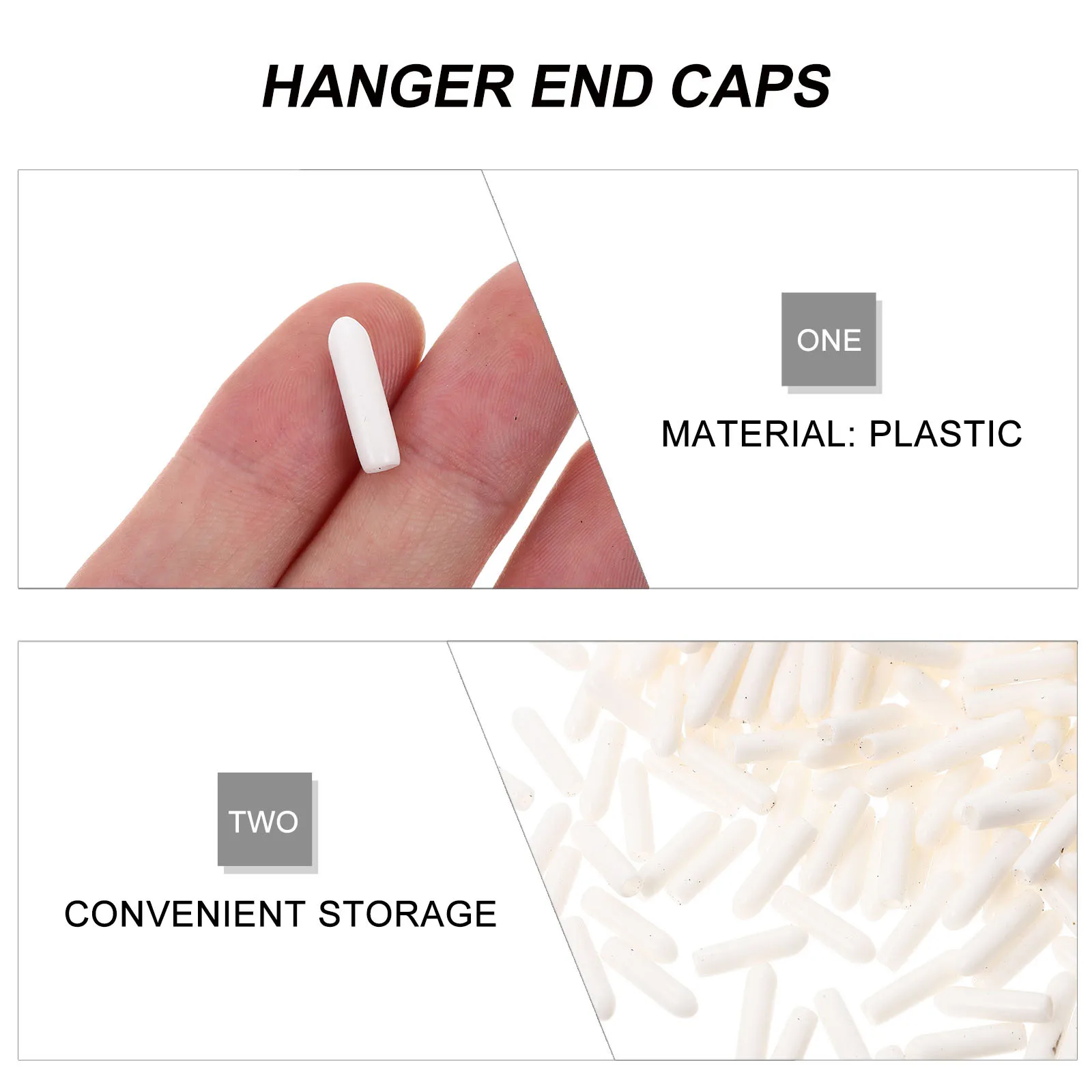

300Pcs Hanger Protector Plastic End Caps Compact Exquisite Design Multifunctional Clothes Hanger Thread Protectors
