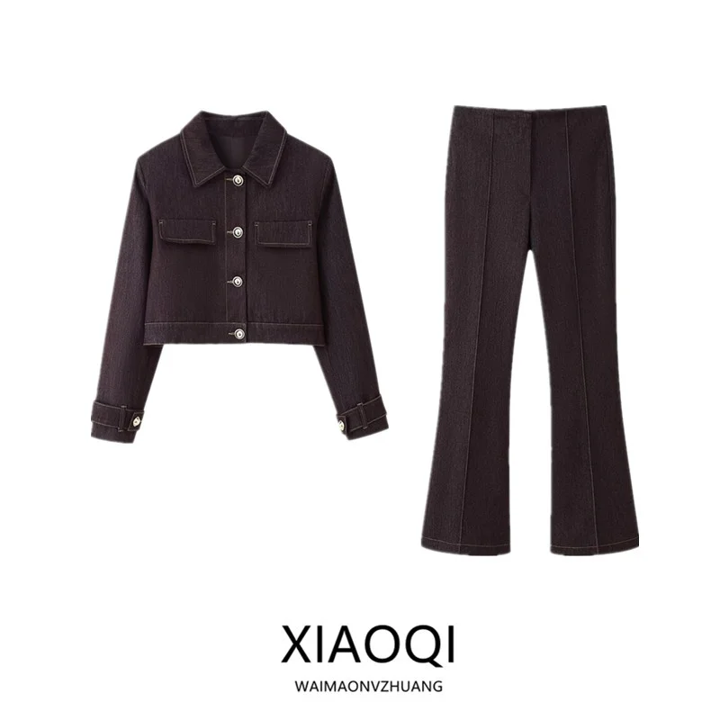 

Осень 2023, женское пальто Faion ort с воротником-стойкой, цветная строчка, длинный свеч, комплект из двух предметов, размер для взрослых