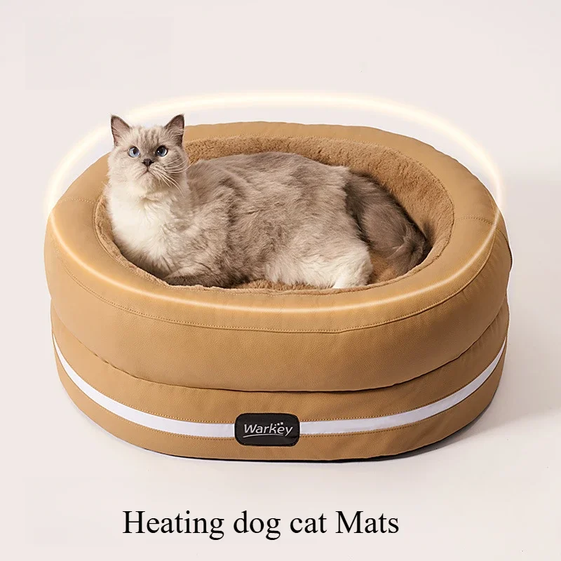 Plush Round Pet Heat Nest Autumn Winter Dogs Cat Sleeping Soft Warm Multifunction Comfortable Pet Products Supplies Dog Bed Mat