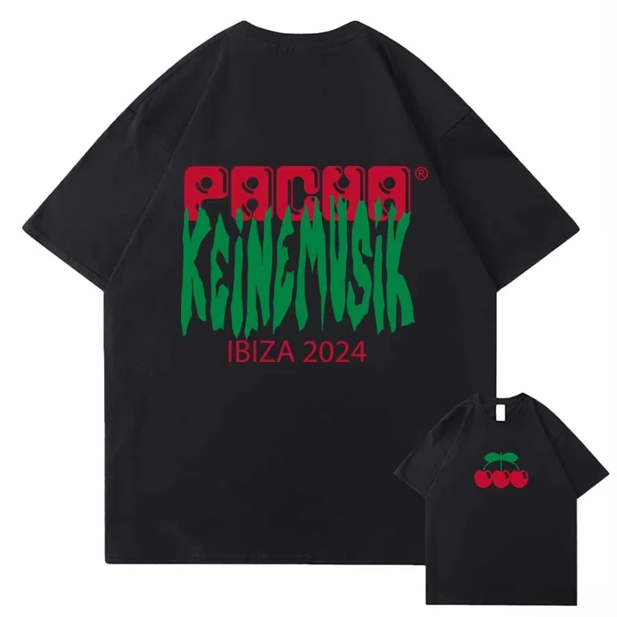 Summer Keinemusik X Pacha T Shirt Men's Women Fashion Streetwear Cotton Short Sleeve Tee Hip Hop Sportwear Oversized Casual Tops