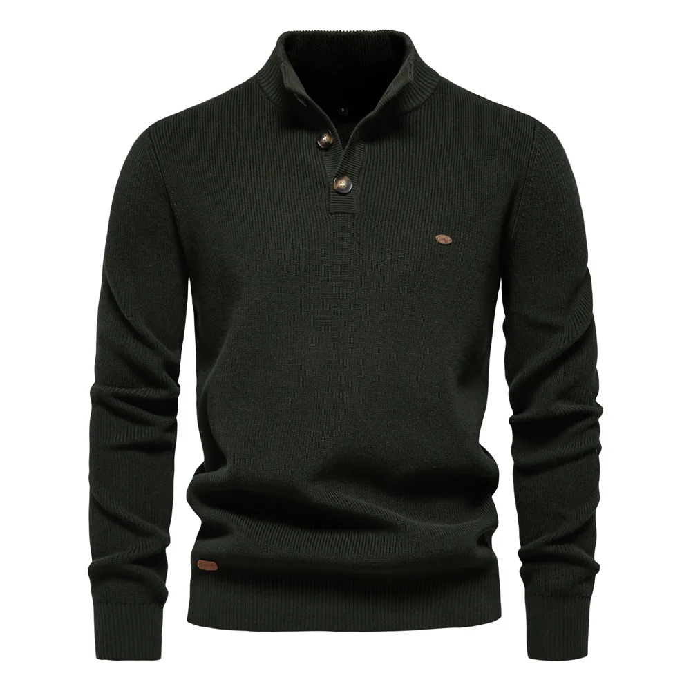 Autumn Cotton Cardigans for Men Fashion Casual Social Men Sweaters High Collar Warm Winter Knitted Sweater Men свитер женский