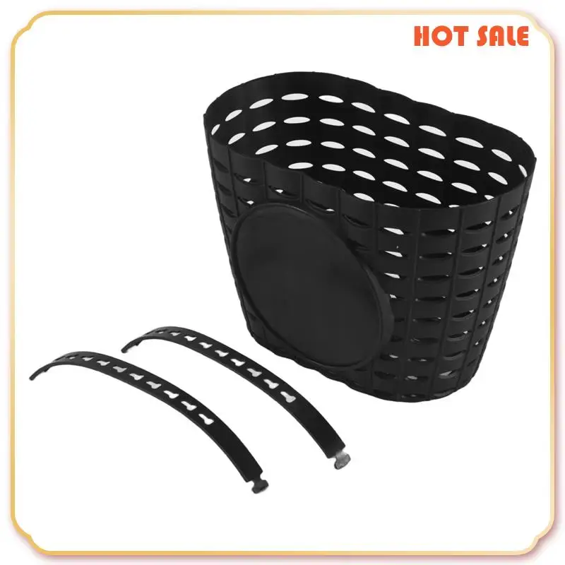

ABFA Kids Bicycle Basket, Children Plastic Front Handlebar Bike Basket For Storage, Black