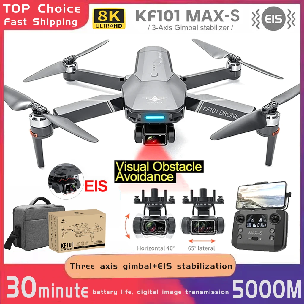 KF101 MAX-S GPS Drone 4K professionale 8K HD Camera 5G Wifi fotografia Brushless pieghevole Quadcopter RC distanza 5KM Dron Toy