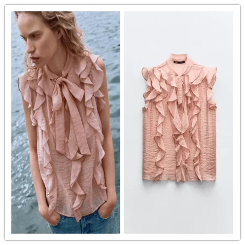 Sweet Layered Decoration Svel Casual irt New Summer Women's Faion Loose Fit Square Collar Pure Color Other Material