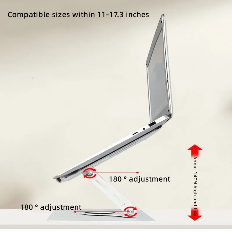 Portable aluminum alloy laptop stand, desktop rotary lift, heat dissipation stand, tablet stand, elevated computer bookshelf