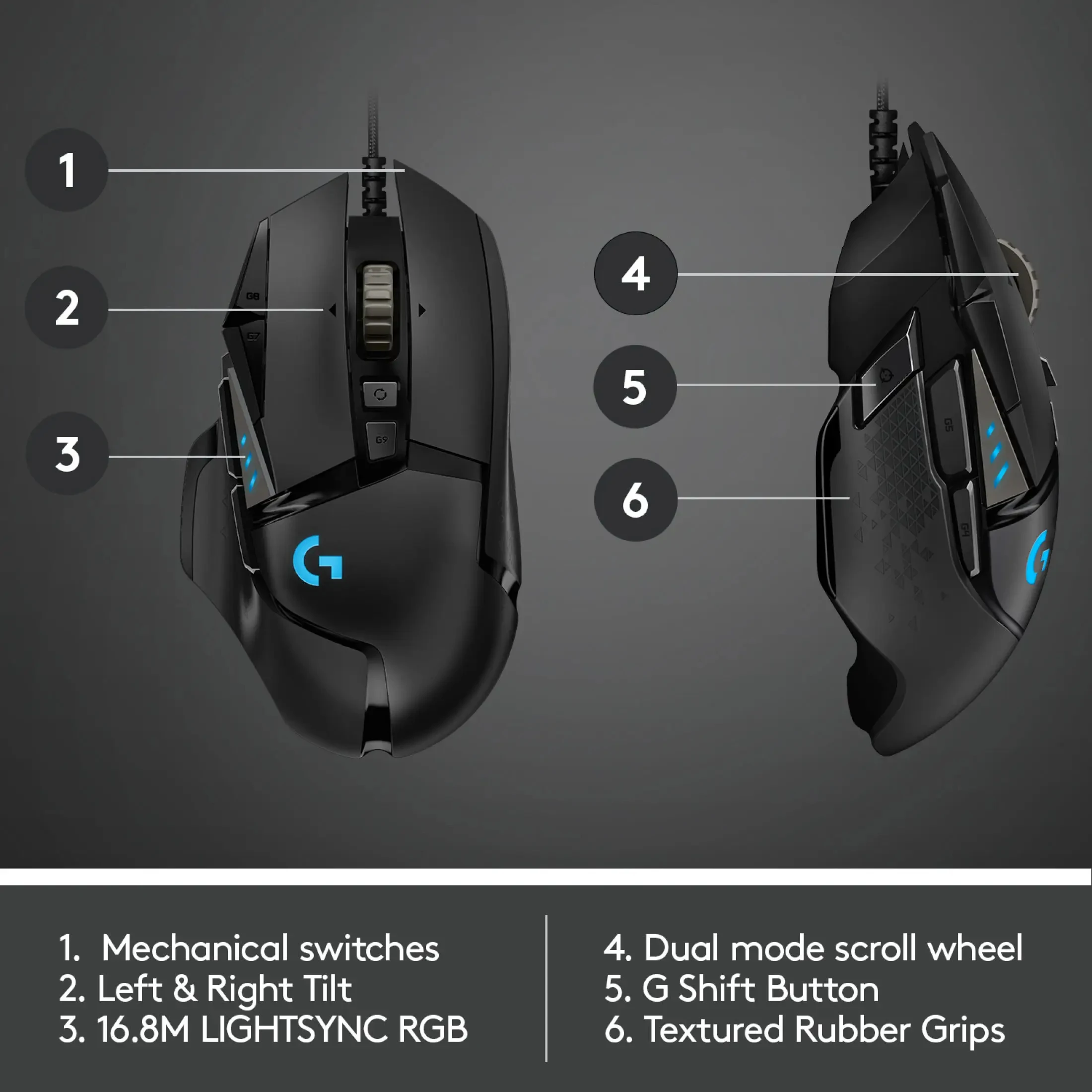 Logitech G502 LIGHTSPEED kabellose Gaming-Maus, HERO 25K Sensor 25600 DPI, Dual-Mode-RGB und einstellbares Gewicht, Turnierqualität
