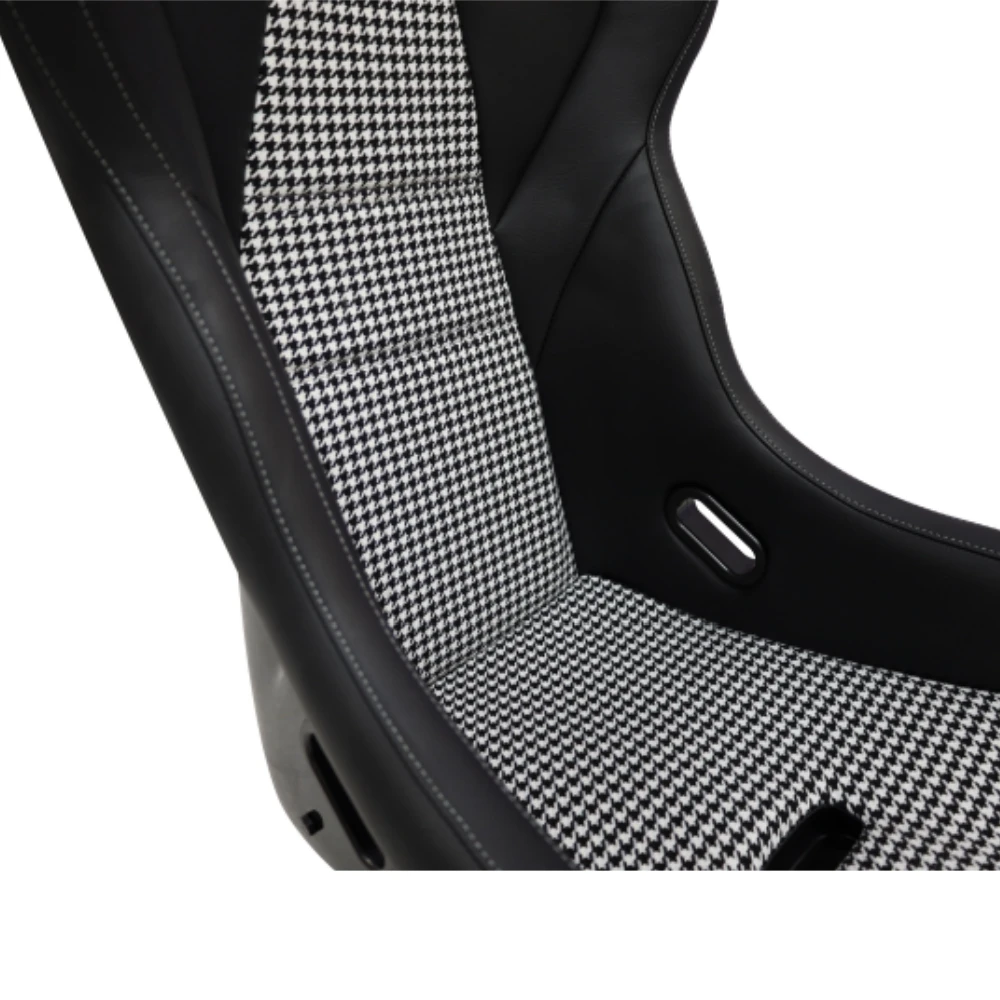 9017 Universal Pair Leather With Houndstooth Fabric Sport Car Racing Bucket Seats