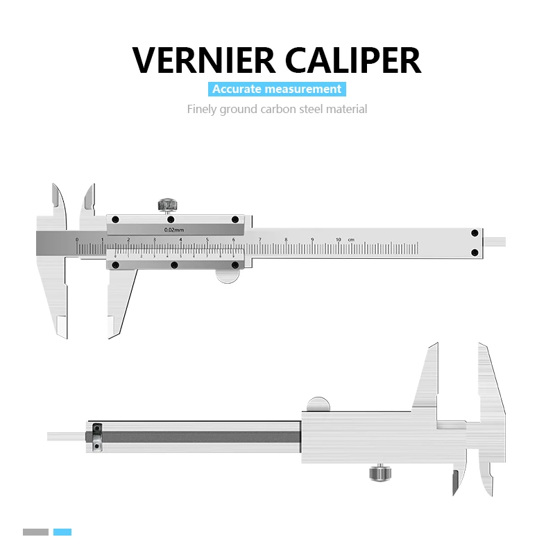 XCAN Calipers Vernier Caliper 0-100mm Precision 0.02mm Carbon Steel Gauge Measuring Instrument Tools