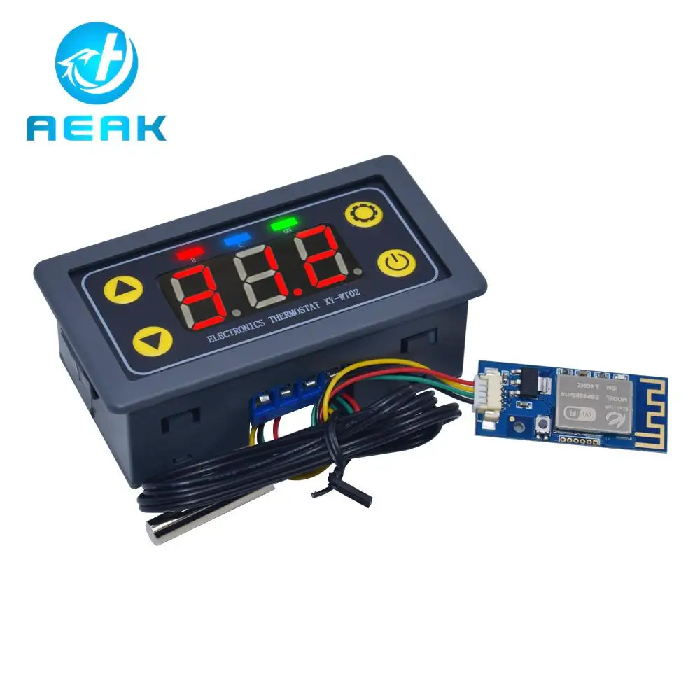 와이파이 원격 온도 조절기 고정밀 디지털 온도 컨트롤러 모듈, 쿨 히트 앱 온도 수집, 높은 낮은 알람