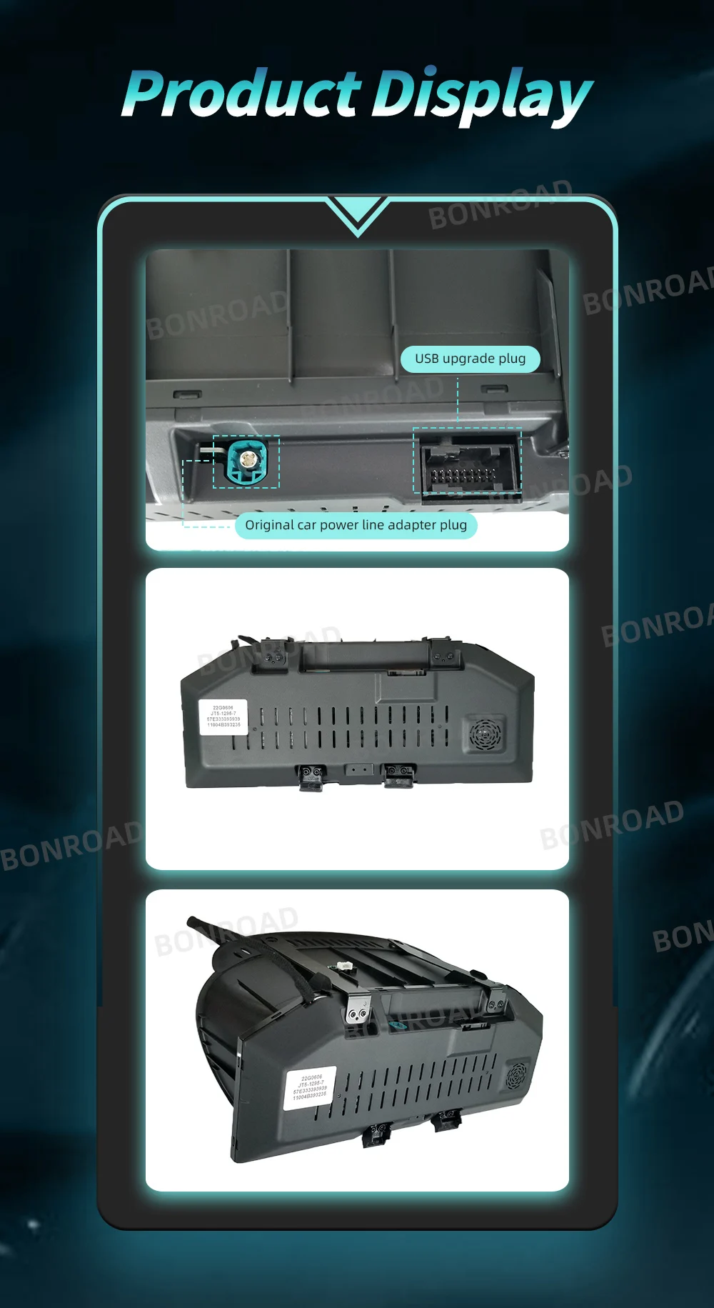 BONROAD 12,3 Zoll Linux Digital Instrument Cluster Für BMW X5 X6 E70 E71 CCC CIC 1920*720P Auto Dashboard Tacho Display – Detail 4