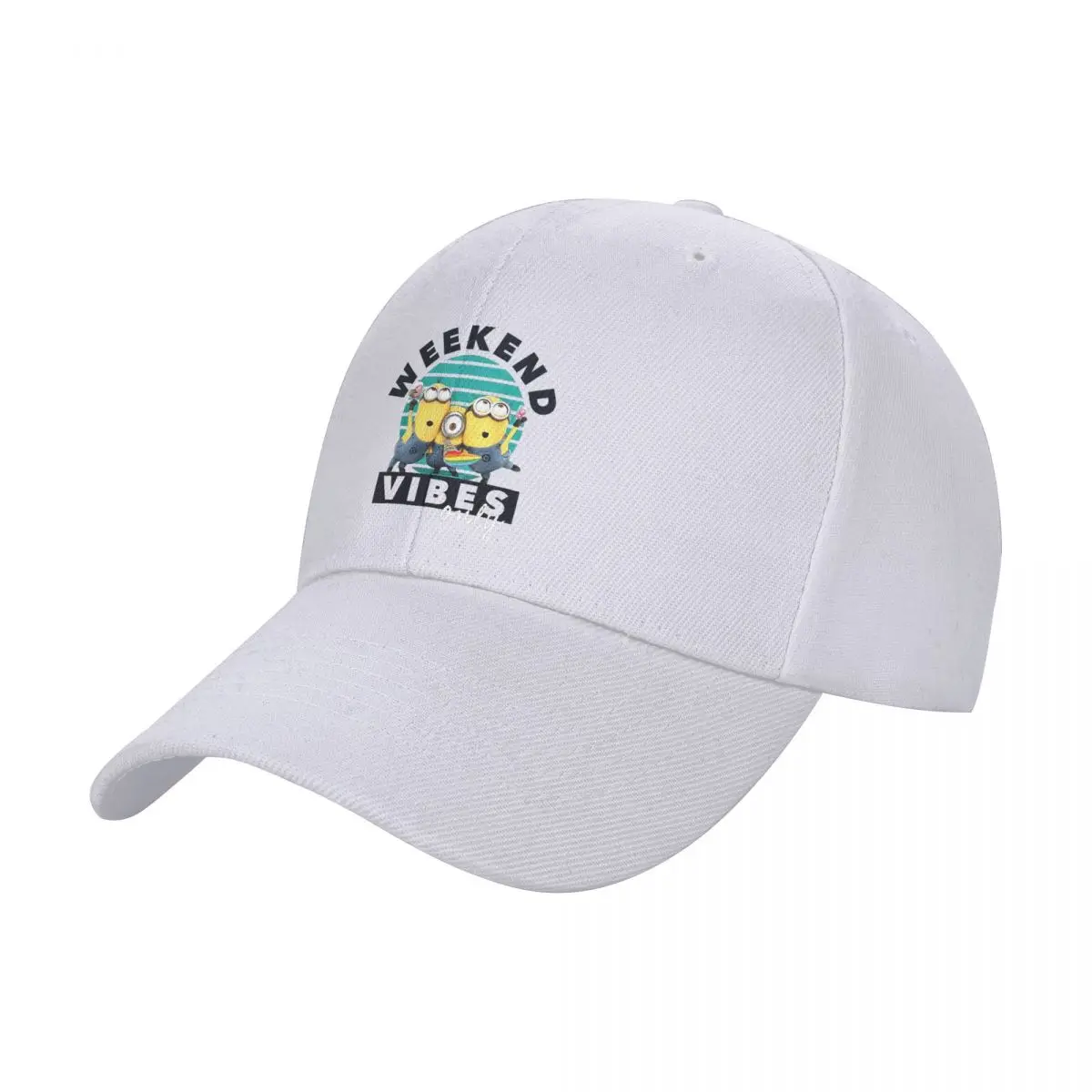 Despicable Me Minions Weekend Vibes Only Baseball Cap Hip-Hop Trucker Worker Cap Hat Adjustable Polyester Sun Caps Summer Hats