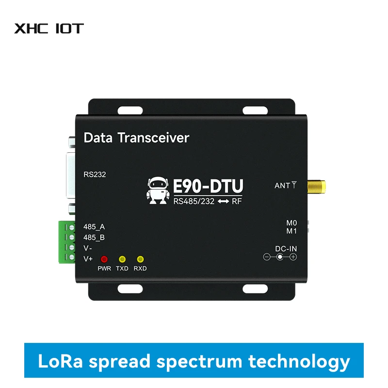 

RS232/RS485 LoRa Spread Spectrum 915Mhz 868Mhz XHCIOT E90-DTU(900L30)-V8 30dBm Wireless Radio PA LNA DC 8-28V Transceiver