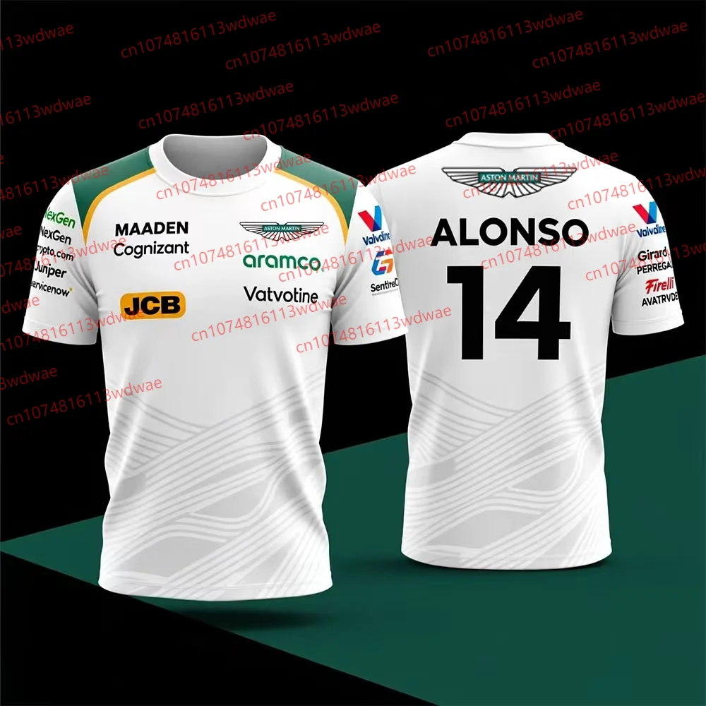 

Spanish Racer Fernando Alonso 14 Kit Short-sleeved T-shirt Aston Martin Racing Suit Quick Drying Breathable Motorcycle T-shirt