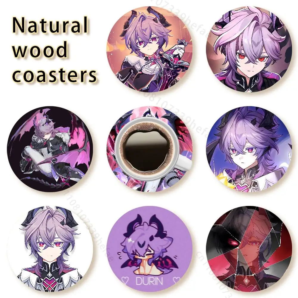 

Genshin Impact Durin wooden anti-slip coasters suitable for home office and theme party decoration