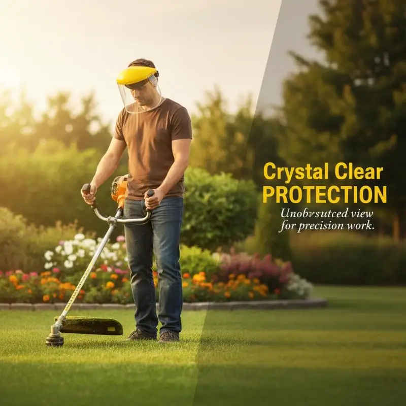 Full Face Mesh Helmet for Safety in Garden Grass Trimming and Weed Wacker Operations