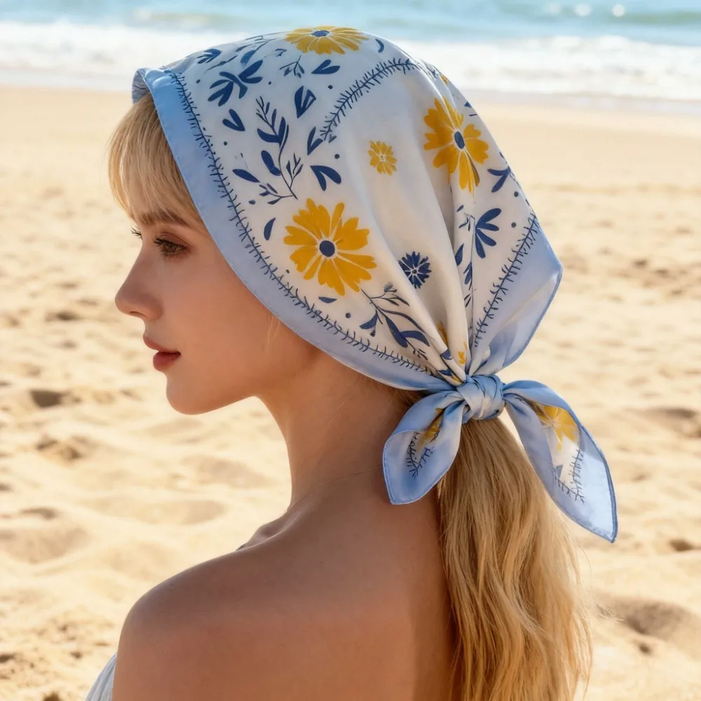 

Шарф-хиджаб из полиэфирного волокна 68 см для женщин: весенне-летний, универсальный, для защиты шеи и как шаль