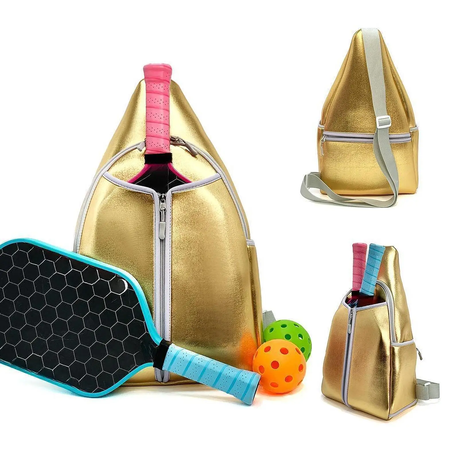

Pickleball Bag Pickleball Racket Storage Bag Multifunctional Lightweight Zipper Closure Gym Professional Portable Sling Bag