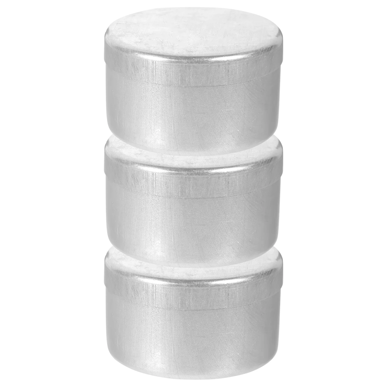 

3 Pcs Weighing Tank Jars with Lid Aluminium Empty Metal Small Aluminum Soil Holders Round
