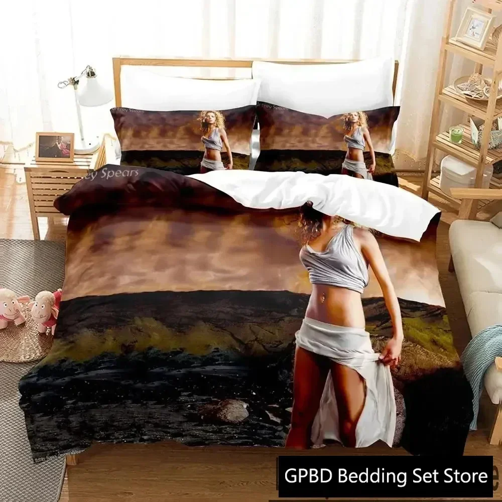 

Luxury New 3D Print Britney Spears Bedding Set Double Twin King Duvet Cover Comforter Pillowcase Boys Girls Adults Bedroom