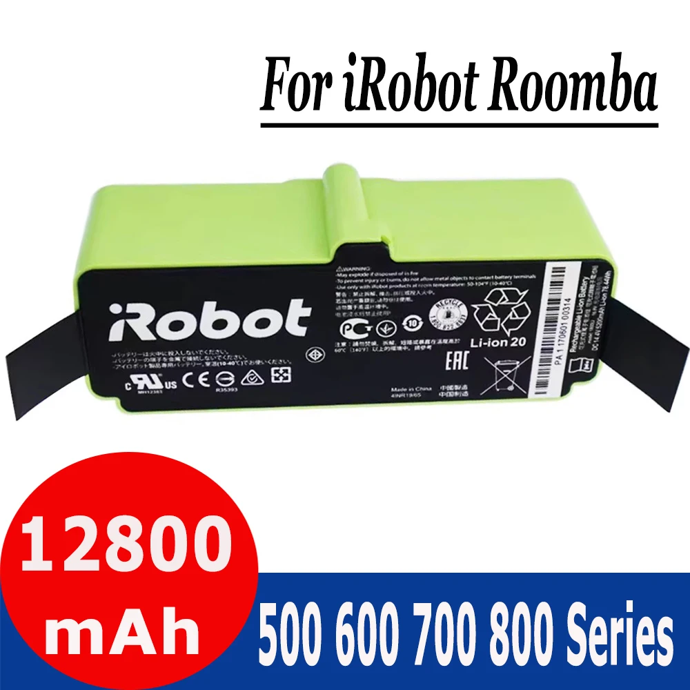 14.4V 12800mAh Li Ion Battery for iRobot Roomba Cleaner 900 800 700 600 Series 960 980 981 965 895 890 860 695 692 690 680 675