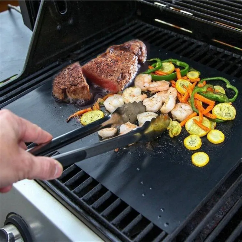 Non-stick BBQ Grill Mat 40*33cm Baking Mat Barbecue Tools Cooking Grilling Sheet Heat Resistance Easily Cleaned Kitchen Tools