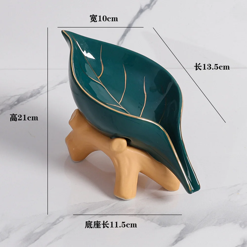 Ceramic Drain Creative Bath Portable Soap Dishes For Bathroom Soap Dish With Drain Water Leaf Shape Various Styles