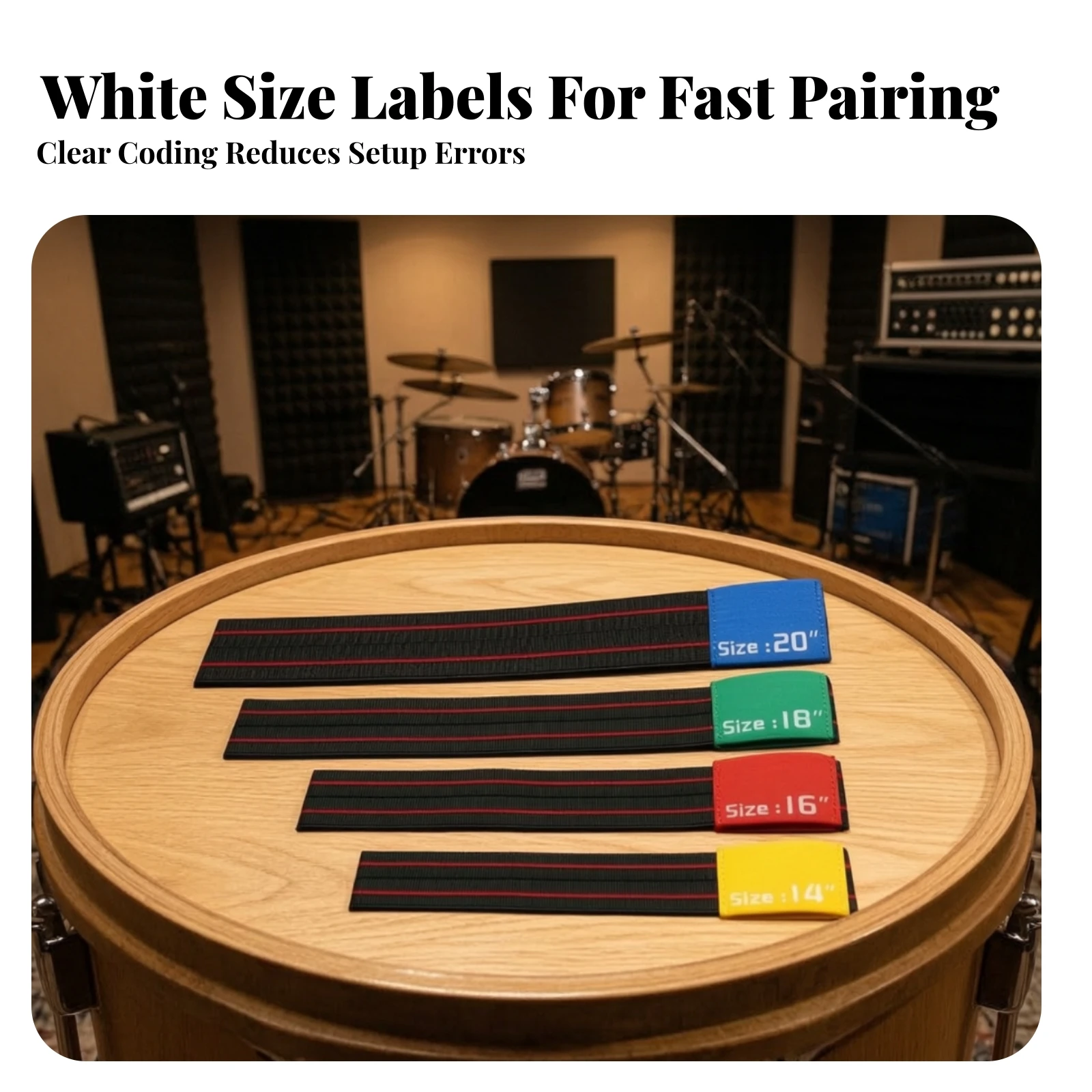 4 Pieces Drum Cymbal Mute Strip Flexible Cymbal Dampener Band Drum Mute Pad Set Lightweight Long-Lasting for Drummers, Apartment
