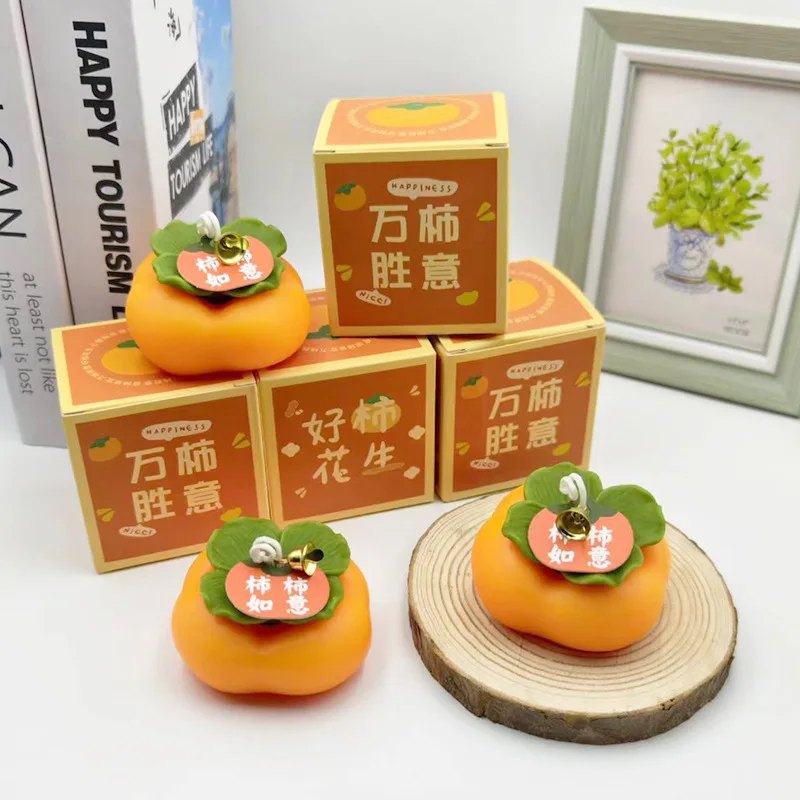 1PC Persimmon Birthday Gift High Value Creative Bedroom Fruit Ornament Hand Gift Scented Candle Gift Box